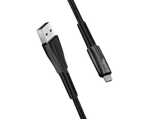 Дата кабель USB 2.0 AM to Micro 5P 1.0m zinc alloy + led black ColorWay (CW-CBUM035-BK)