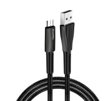 Дата кабель USB 2.0 AM to Micro 5P 1.0m zinc alloy + led black ColorWay (CW-CBUM035-BK)