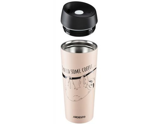 Термокружка Ardesto Coffee Time Bradypus 450 мл Beige (AR2645DBE)