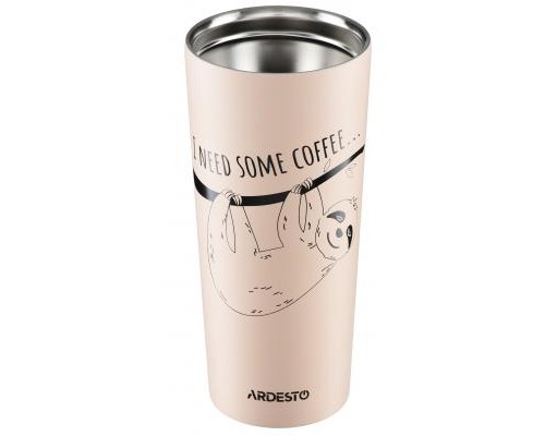 Термокружка Ardesto Coffee Time Bradypus 450 мл Beige (AR2645DBE)