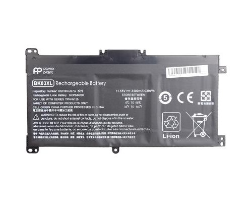 Акумулятор до ноутбука HP Pavilion X360 14-BA (BK03XL, HSTNN-LB7S) 11.55V 3400mAh PowerPlant (NB461493) 