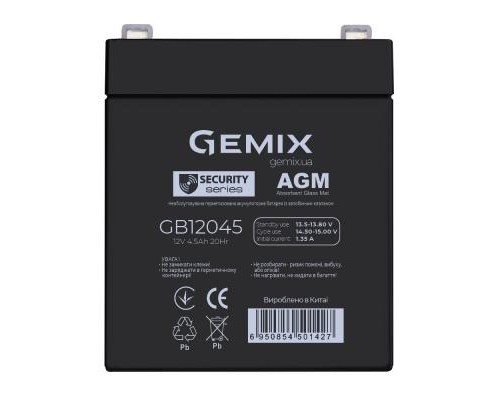 Батарея до ДБЖ Gemix GB 12В 4.5 Ач (GB12045) 