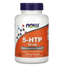 Амінокислота Now Foods 5-HTP (гідроксітріптофан), 50 мг, 180 вегетаріанських капсул (NOW-00101)