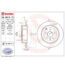 Гальмівний диск Brembo 08.9913.11