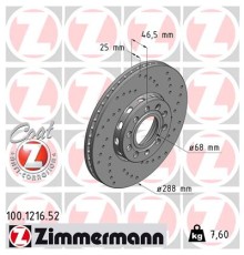 Гальмівний диск ZIMMERMANN 100.1216.52