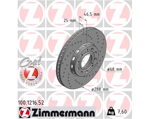Гальмівний диск ZIMMERMANN 100.1216.52