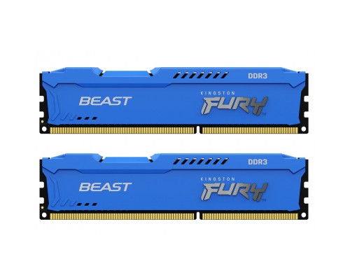 Модуль пам'яті для комп'ютера DDR3 16GB (2x8GB) 1600 MHz Fury Beast Blue Kingston Fury (ex.HyperX) (KF316C10BK2/16)