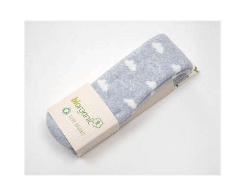 Колготки дитячі Bibaby махрові з хмаринками (68379-68-graywhite)
