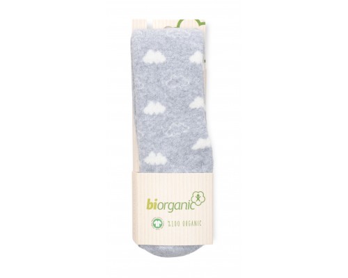 Колготки дитячі Bibaby махрові з хмаринками (68379-68-graywhite)