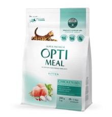 Сухий корм для кішок Optimeal для кошенят зі смаком курки 200 г (4820215360197)
