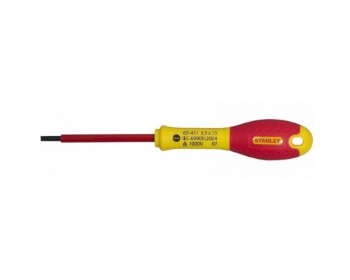 Викрутка Stanley FatMax, шліцьова, SL 3.5х75мм, 1000 В (0-65-411)