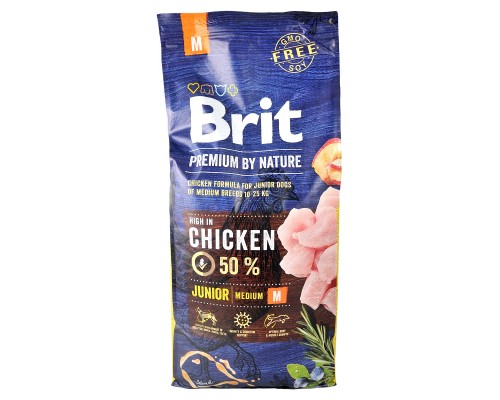 Сухий корм для собак Brit Premium Dog Junior M 15 кг (8595602526338)