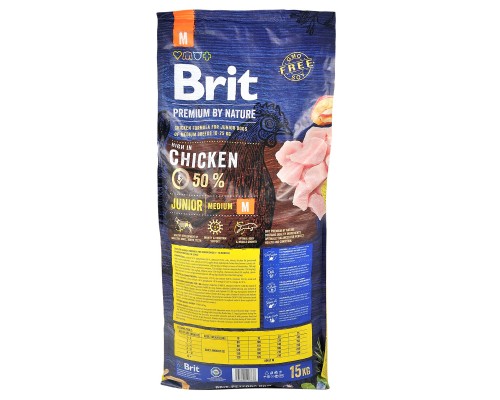 Сухий корм для собак Brit Premium Dog Junior M 15 кг (8595602526338)