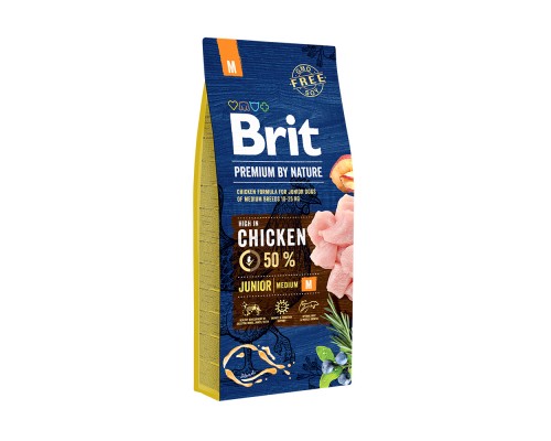 Сухий корм для собак Brit Premium Dog Junior M 15 кг (8595602526338)