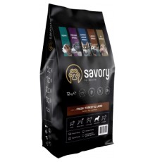 Сухий корм для собак Savory Large Breeds rich in Fresh Turkey and Lamb 12 кг (4820232630242)