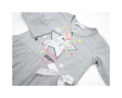 Плаття дитяче POP FASHION з єдинорогом (6738-128G-gray) Плаття дитяче POP FASHION з єдинорогом (6738-128G-gray)
