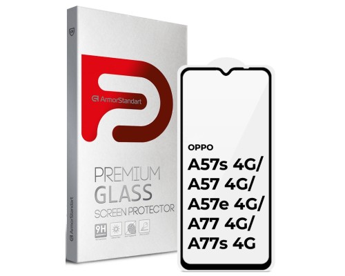 Скло захисне Armorstandart Full Glue OPPO A57s 4G/A57 4G/A57e 4G/A77 4G/A77s 4G Black (ARM64685)