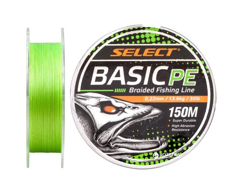 Шнур Select Basic PE 150m Light Green 0.24mm 40lb/18.2kg (1870.18.70)
