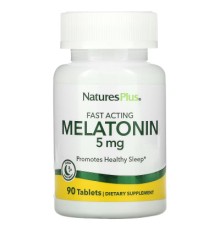 Амінокислота Natures Plus Мелатонін Швидкодіючий, 5 мг, Fast Acting Melatonin, 90 табле (NAP-47626)