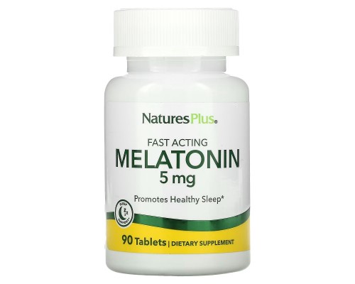 Амінокислота Natures Plus Мелатонін Швидкодіючий, 5 мг, Fast Acting Melatonin, 90 табле (NAP-47626) 