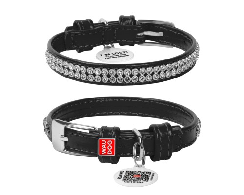 Нашийник для тварин WAUDOG Glamour з QR-паспортом 