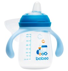 Поїльник-непроливайка Baboo із силіконовим носиком, 260 мл, 6+ міс (Transporti / блакитна) (8-121)