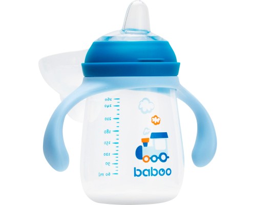 Поїльник-непроливайка Baboo із силіконовим носиком, 260 мл, 6+ міс (Transporti / блакитна) (8-121)