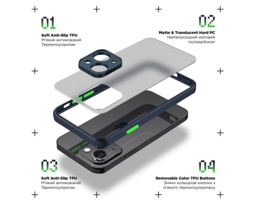 Чохол до мобільного телефона Armorstandart Frosted Matte Samsung S21 FE Navy Blue (ARM70488)