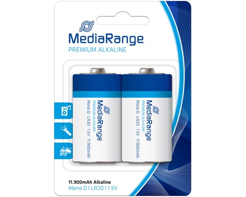 Батарейка Mediarange D LR20 1.5V Premium Alkaline Batteries, Mono, Pack 2 (MRBAT109) Батарейка Mediarange D LR20 1.5V Premium Alkaline Batteries, Mono, Pack 2 (MRBAT109)