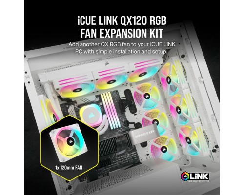 Кулер до корпусу Corsair iCUE Link QX120 RGB PWM White (CO-9051005-WW)