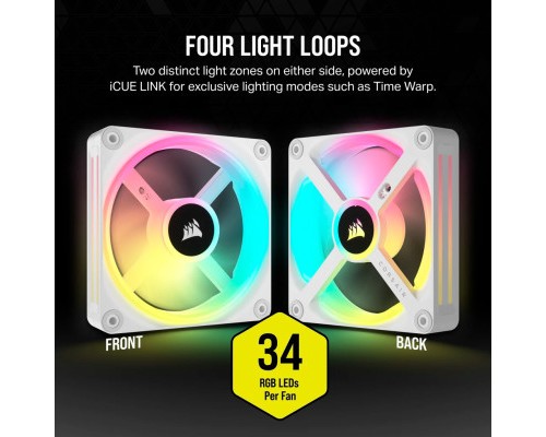Кулер до корпусу Corsair iCUE Link QX120 RGB PWM White (CO-9051005-WW)