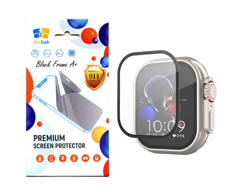 Скло захисне Drobak Apple Watch Ultra 2 49mm Black Frame A+ (323209)