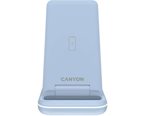 Зарядний пристрій Canyon WS-304 Foldable 3in1 Wireless charger Blue (CNS-WCS304BL)