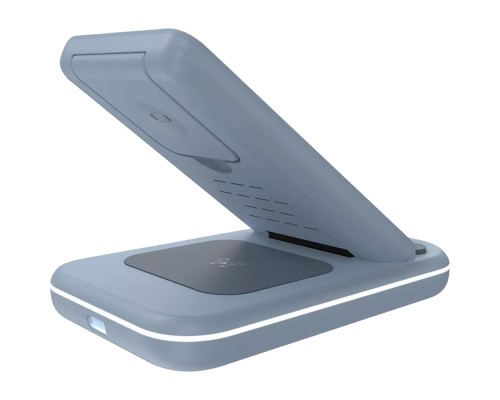 Зарядний пристрій Canyon WS-304 Foldable 3in1 Wireless charger Blue (CNS-WCS304BL)