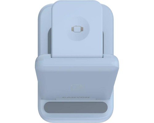 Зарядний пристрій Canyon WS-304 Foldable 3in1 Wireless charger Blue (CNS-WCS304BL)