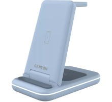 Зарядний пристрій Canyon WS-304 Foldable 3in1 Wireless charger Blue (CNS-WCS304BL)
