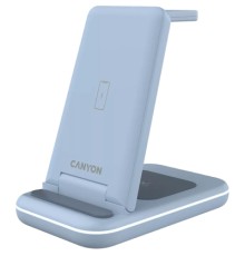 Зарядний пристрій Canyon WS-304 Foldable 3in1 Wireless charger Blue (CNS-WCS304BL)
