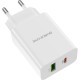 Зарядний пристрій BOROFONE BA56A Lavida dual port PD20W+QC3.0 charger White (BA56AW)