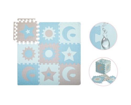 Дитячий килимок MoMi пазл Nebe 90 х 90 cм Blue (AKCE00031)