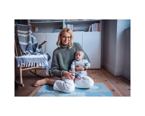 Дитячий килимок MoMi пазл Nebe 90 х 90 cм Blue (AKCE00031)