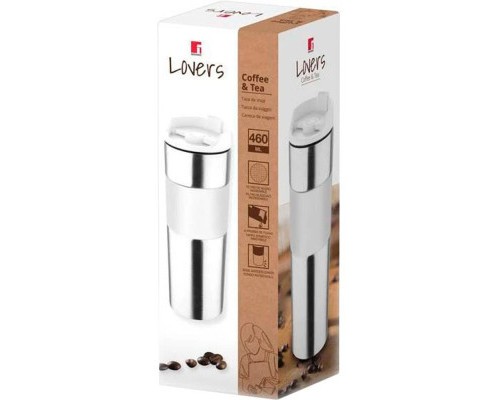 Термокружка Bergner Coffee & tea lovers 460 мл White (BG-37789-WH)