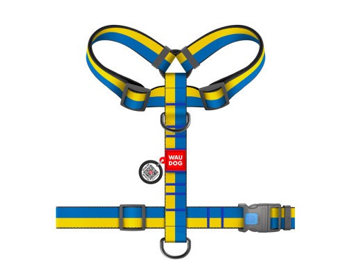 Шлея для собак WAUDOG Nylon анатомічна H-подібна з QR-паспортом 