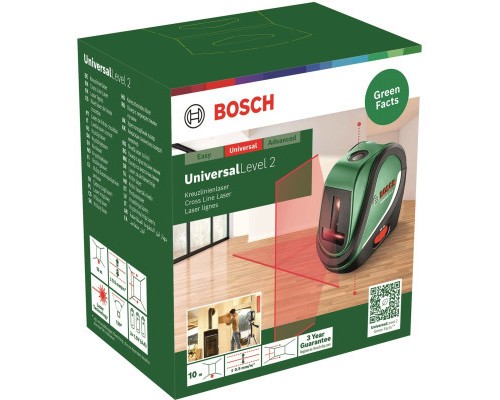 Лазерний нівелір Bosch UniversalLevel2, до 10м, 0.5мм/м, 0.46кг (0.603.663.802)