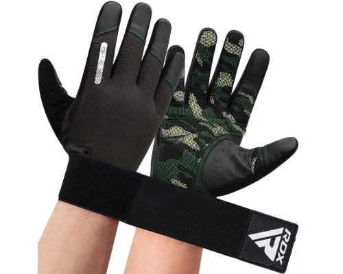 Рукавички для фітнесу RDX T2 Touch Screen Friendly Full Fingerf Army Green M (WGA-T2FA-M)