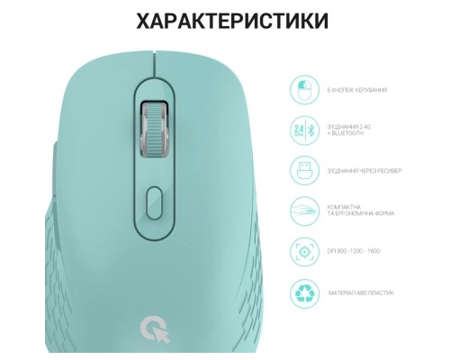 Мишка OfficePro M230M Silent Click Wireless/Bluetooth Mint (M230M)