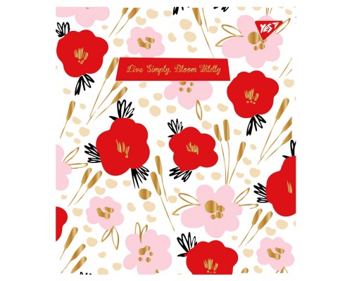 Зошит Yes А5 Wild Bloom 18 аркушів клітинка (765198)