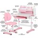 Парта зі стільцем Mealux Wave Pink (+ полиця) (BD-31 PN)
