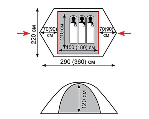 Намет Tramp Peak 3 v2 (TRT-026)