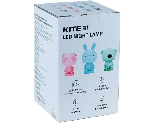 Нічник Kite Світильник LED з акумулятором Bunny, блакитний (K24-490-1-3)