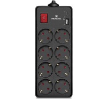 Мережевий фільтр живлення REAL-EL RS-PROTECT 805 1.8m, black (EL122300042)